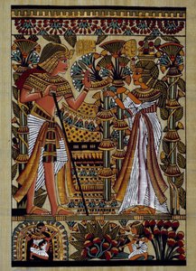 Mısır antikaları: firavuna teklif. Papirüs, Yeni İmparatorluk by School Egyptian