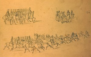 Bir at taslağı (kağıt üzerine kurşun kalem) by School English