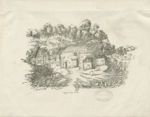 Biddulph - Knypersley Mill: litografi (vinyetli), [c 1826] (baskı) by School English