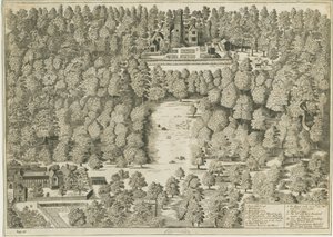 Boscobel Evi: gravür, nd [1809] (baskı) by School English