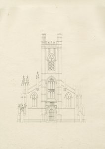 Burton-upon-Trent - Holy Trinity Kilisesi: çizim, nd [?1820s] (çizim) by School English