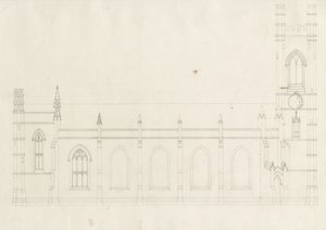 Burton-upon-Trent - Holy Trinity Kilisesi: çizim, nd [?1820s] (çizim) by School English