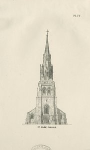Cheadle - St. Giles Kilisesi: ahşap gravür ve [19. yüzyıl] (baskı) by School English