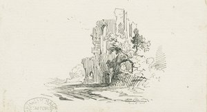 Croxden Abbey: kalem ve mürekkep çizimi, nd [?19. yüzyıl] (çizim) by School English