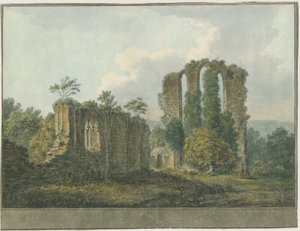 Croxden Abbey: suluboya resim, nd [1805] (resim) by School English