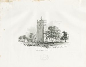 Drayton Bassett Kilisesi: litografi (vinyetli), nd [c 1825-30] (baskı) by School English