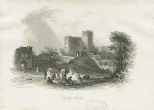 Dudley Castle - The Keep: çelik oyma (vinyetli), nd [c 1841] (baskı) by School English