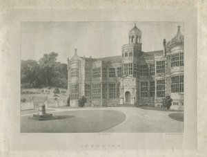 Ingestre Hall: litografi, nd [c 1840] (baskı) by School English