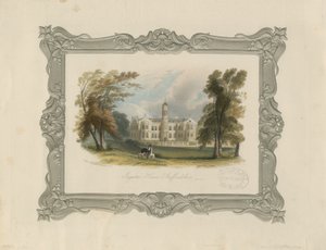 Ingestre Hall: çelik gravür (el boyaması) by School English