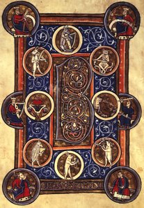 Lansdowne 420 fol.12v Mezmur I, üzerinde yer alan 