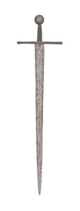 Geç ortaçağ kılıcı, daha önceki Viking bıçağıyla ve De Bohun ailesinin, Hereford Kontları ve Essex