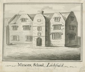 Lichfield - Küçükler Okulu: sepya yıkama çizimi ve [?18. yüzyıl] (çizim) by School English