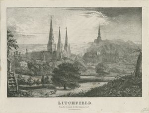 Lichfield - Kuzey Batı Görünümü: litografi ve [? 19. yüzyıl] (baskı) by School English