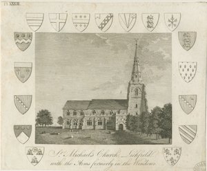 Lichfield - St. Michael Kilisesi: gravür ve [?18. yüzyılın sonları] (baskı) by School English