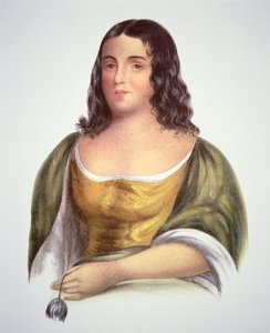 Pocahontas (c.1595-1617) (renkli taş) by School English