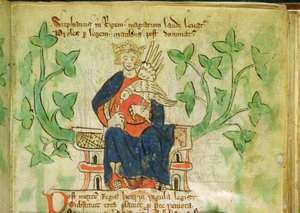Roy.20 A II f.7 Kral Stephen tahta çıktı, II. Edward döneminde (1284-1327) yazılmıştır. by School English