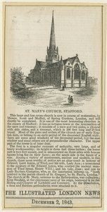 Stafford - St. Mary Kilisesi: gravür, nd [c 1843] (baskı) by School English