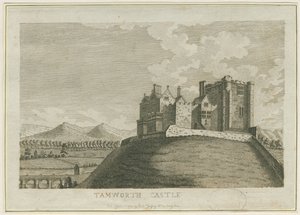Tamworth Kalesi: gravür, nd [c 1788] (baskı) by School English