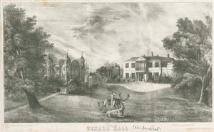Tixall Hall ve Gatehouse: litografi, nd [c 1833] (baskı) by School English