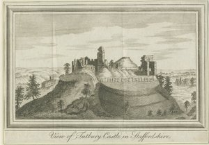 Tutbury Kalesi - Doğu Görünümü: gravür, nd [1731] (baskı) by School English