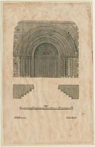 Tutbury Manastırı Kilisesi - Batı Kapısı: gravür, ve [?19. yüzyılın başlarında] (baskı) by School English
