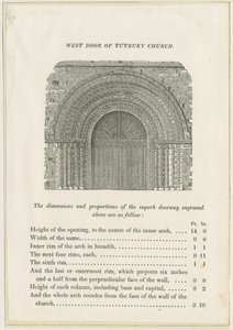 Tutbury Manastırı Kilisesi: Batı Kapısı: gravür, nd [c 1832] (baskı) by School English