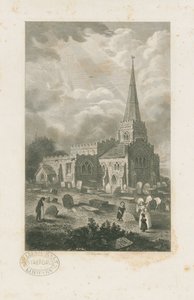 Wolstanton Kilisesi: gravür ve [?19. yüzyıl] (baskı) by School English