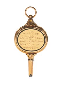 Memento mori kazınmış saat anahtarı, Martha Wayles Jefferson