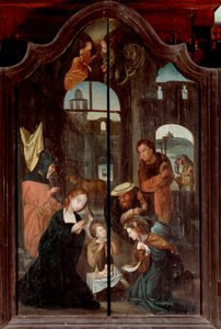 Üçlü Doğuş, Orta panel (ahşap üzerine yağlı boya) by School Flemish