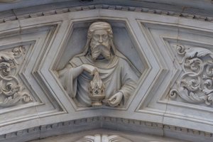 İsa, yan portal çevresindeki kabartmadan detay, Çiçek Aziz Meryem Katedrali, Floransa (UNESCO Dünya Mirası Listesi) by School Florentine
