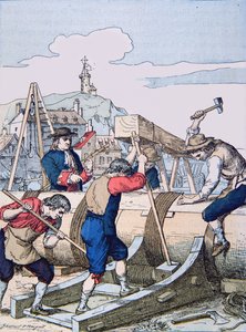 Louis zamanında bir Tersane (litho) by School French