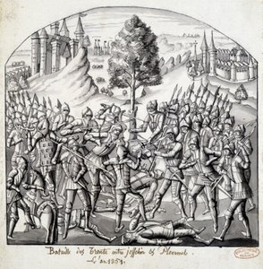1351 yılında Josselin ve Ploermal arasındaki Trento Savaşı by School French