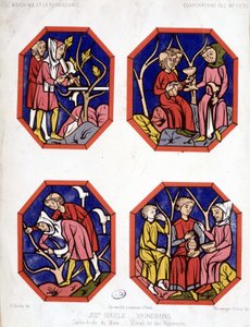 Corporation des vignerons - Cathedrale du Mans şarap üreticilerinin vitray by School French