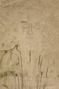 Bir manastır kabartmasının detayı (taş) by School French