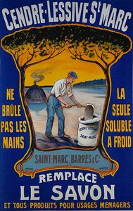 Saint-Marc Barres çamaşır tozu için poster (renkli lito) by School French
