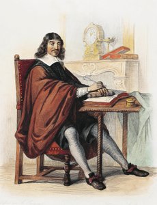 Rene Descartes (renkli gravür) by School French