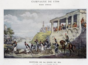 Nil barajının yırtılması - “” Victoires et Conquêtes des Armees Francaises ”de, Paris, n.d. by School French