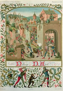 1380'de Ghent sakinleri tarafından Aalst ve Grammont'un yağmalanması, Jean de Froissart'ın 'Chroniques' el yazmasından (c.1337-c.1405) (faks baskısı) by School French