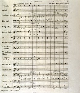 "Paulus" puanının ilk sayfası, op. 36, Felix Mendelssohn (lito) by School German