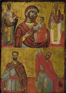 Madonna, Child, And Saints (ahşap panel üzerine tempera)