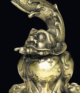 Monte edilmiş nautilus kupası, Nagyszeben, 17. yüzyıl ortası (kabuk ve gümüş yaldızlı) (3434804 detayı)
