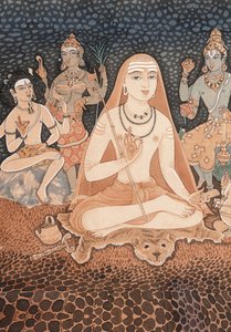 Adi Sankara (kağıt üzerine suluboya) by School Indian