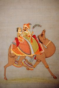 Kağıt Üzerine Minyatür Resim, Dhala Maru, Rajasthan, Hindistan by School Indian