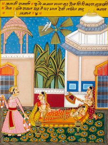 Kağıt Üzerine Minyatür Resim, Ragini Jhalti, Nathdwara Okulu by School Indian