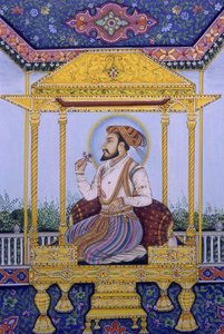 Babür İmparatoru Şah Cihan Minyatür Tablosu by School Indian