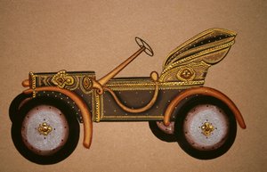 Eski Kraliyet Arabası Deseninin Boyanması, Hindistan by School Indian