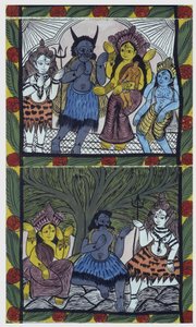 Shiva, kafasını bir öfke koluna kestikten sonra annesi Parvati