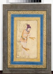 İranlı bir usta Dervişin portresi - Karton üzerine boyanmış minyatür, suluboya, guaj ve altın (14.8x7.9 cm), 17. yüzyılın başları - Devlet İnziva Yeri, Saint Petersburg (Rusya) by School Iranian
