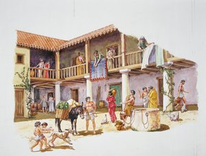 Antik Atina - bir evin yeniden inşası (renkli taş) by School Italian