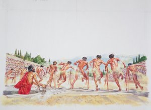 Antik Atina - Stadyumun yeniden inşası (renkli taş) by School Italian